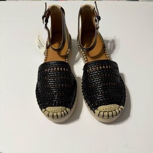 A.N.A. Black and Tan Espadrille Flats Size 9M New With Tags.